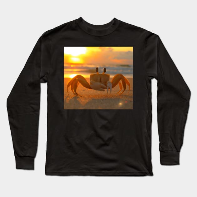 Funny Crab Long Sleeve T-Shirt by SandraKC